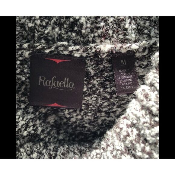 Rafaella Cowl Neck Black & Grey Marbled Cozy Sweater size Medium - Picture 9 of 14